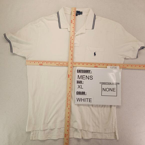 Polo by Ralph Lauren Collared Short Sleeve Polo Shirt Mens Size XL White - Picture 5 of 9